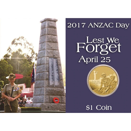 2017 $1 Anzac Day Lest We Forget
