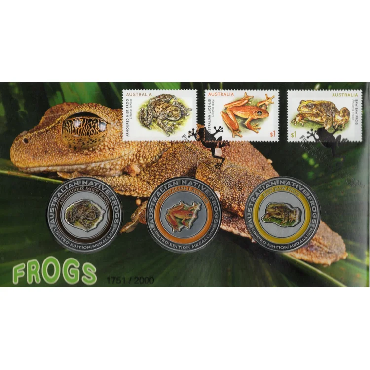 2018 Australian Native Frogs Three Medallion PMC