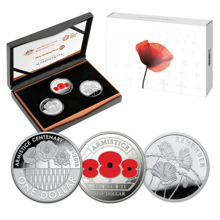 2018 Armistice Centenary 3 Coin Silver Proof Set