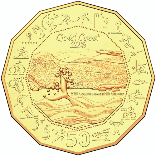 2018 Gold Plated 50c Gold Coast Commonwealth Games