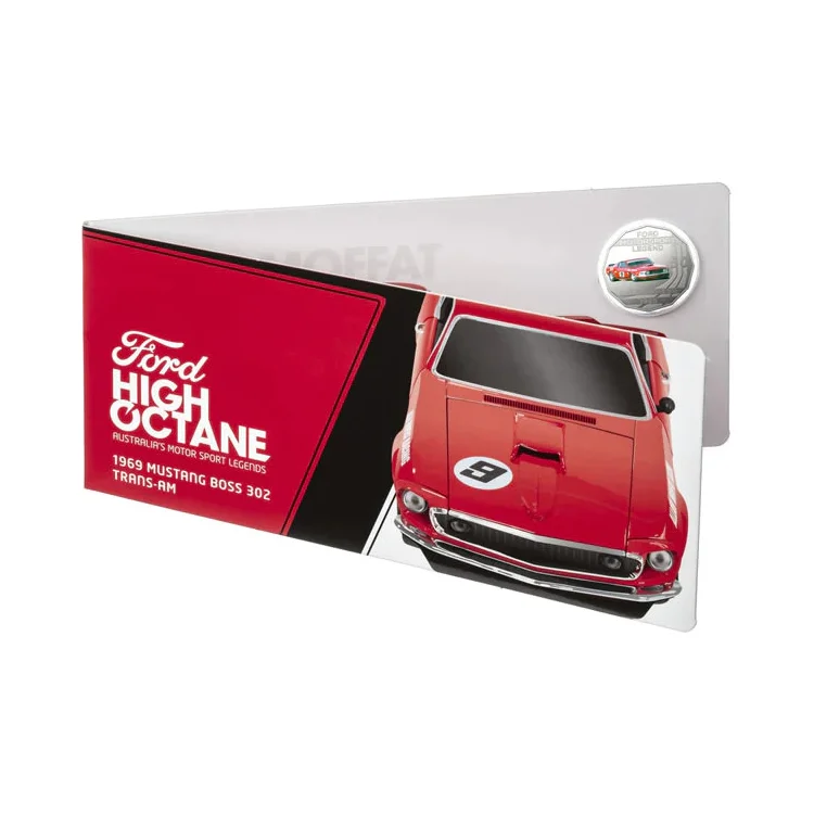 2018 50c High Octane - 1969 Ford Mustang Boss 302 Trans-Am in Folded Presentation Card
