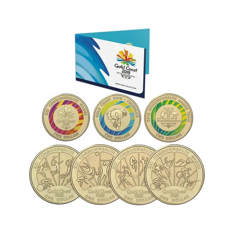 2018 $2 / $1 Gold Coast -  XXI Commonwealth Games 7-Coin Collection