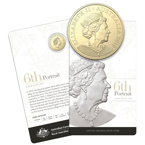 2019 $1 Queen Elizabeth II 6th Portrait - A New Effigy Era Carded Coin