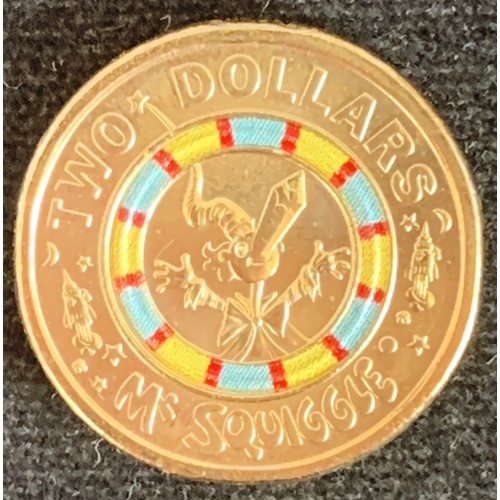 2019 - $2 Mr Squiggle, Blue & Yellow Coloured Coin