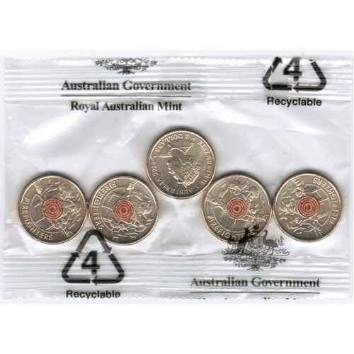 2020 $2 RAM BAG-5 COINS FIRE FIGHTER