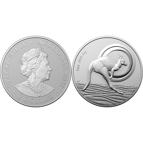 2021 $1 Outback Majesty 1oz Fine Silver Proof Coin - Kangaroo Series