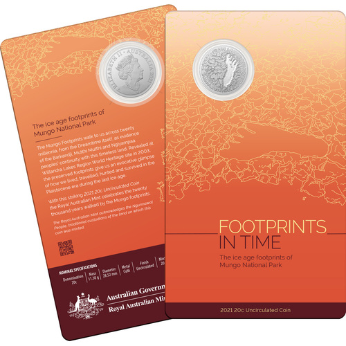 2021 20 cent Footprints in Time Uncirculated Coin