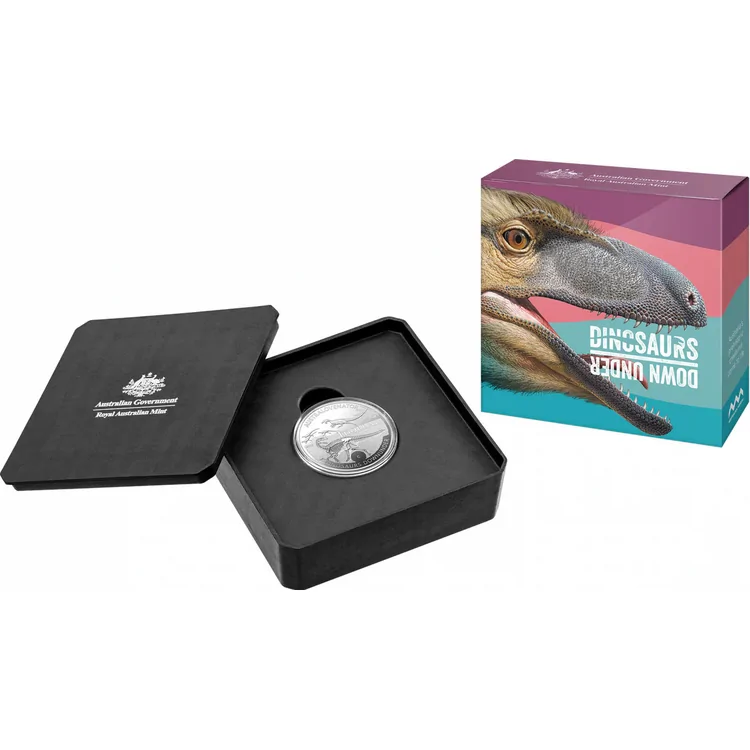 2022 $1 Dinosaurs Down Under C Mintmark Fine Silver Proof Coin