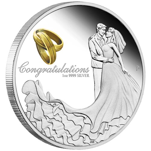 Congratulations On Your Wedding | 2022 1oz Silver Wedding Proof Coin