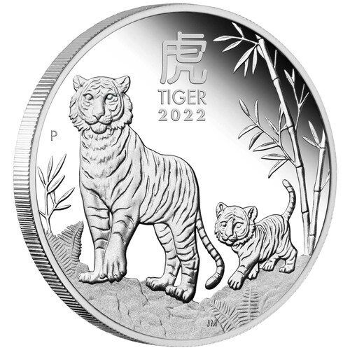 2022 1oz Lunar Series III - Year of the Tiger High Relief Silver Proof