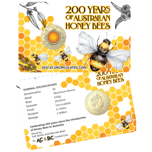 2022 $2 HoneyBee Carded Coin