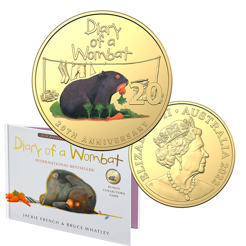 2022 20c Diary of a Wombat - Gilded Gold Plated Deluxe Book