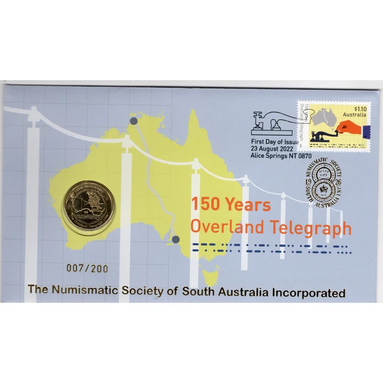 2022 $1 150 Year of Overland Telegraph PNC (Numismatic Society of SA)