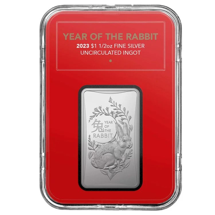 2023 1/2oz Silver - Lunar Series III Year of the Rabbit Silver Ingot
