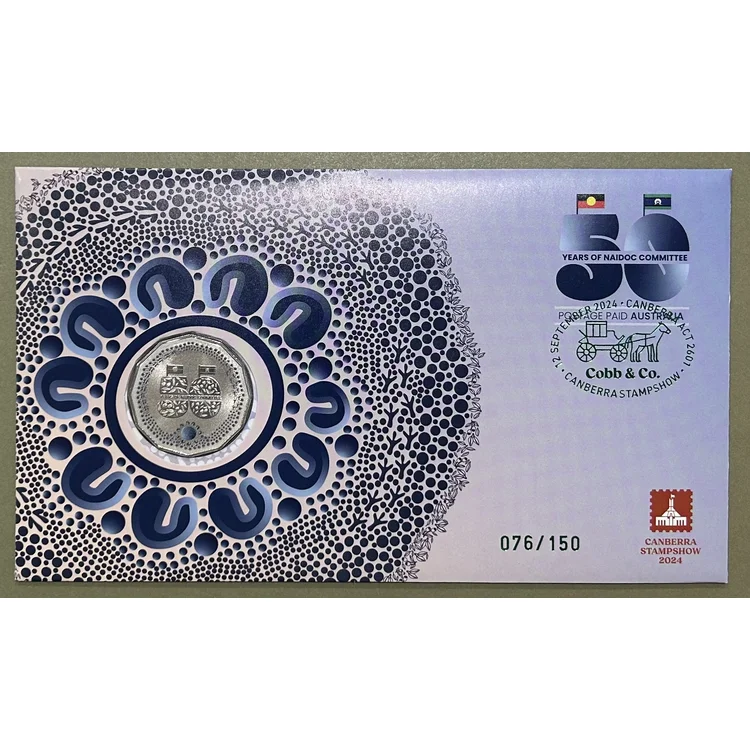 2024 50c - 50 Years of Naidoc Committee PNC (Canberra Stamp Show 12 Sep)
