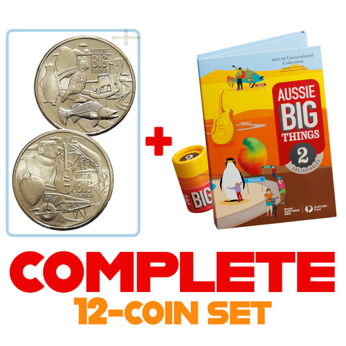 2025 Aussie Big Things 2 - $1 [COMPLETE] 12-Coin Folder Tube Set + Till Coins