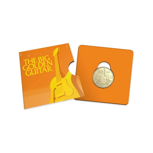 2025 $1 Aussie Big Things 2 - The Big Golden Guitar Carded Coin