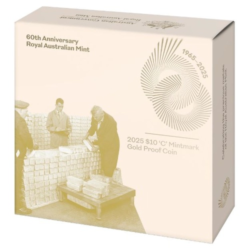 2025 $10 Gold Proof Coin 60th Anniversary of the Royal Australian Mint 