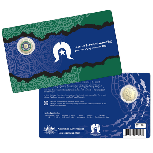 2025 $2 'C' Mintmark Torres Strait Islander Flag Carded Coin