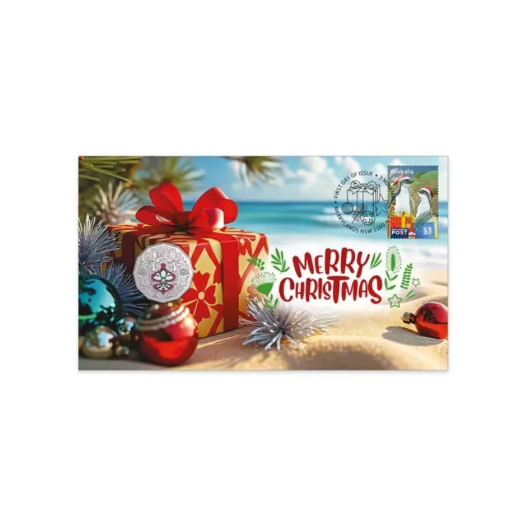 2025 Coloured 50c Merry Christmas PNC