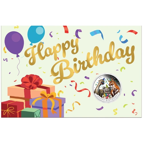 2026 1/2oz Happy Birthday Silver Proof Coloured Coin in Card