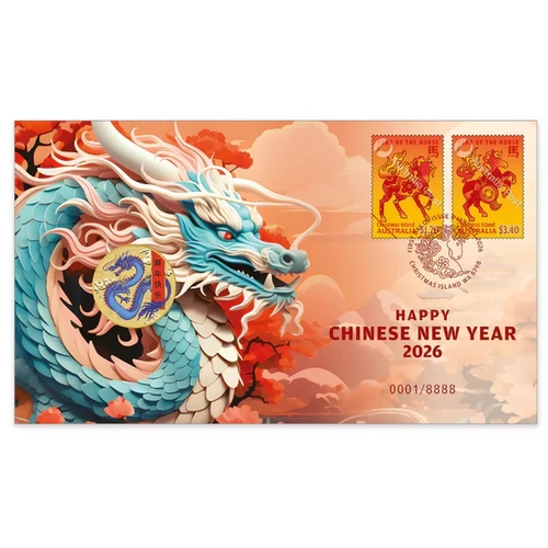 2026 $1 Perth Mint - Happy Chinese New Year Dragon PNC