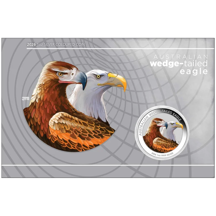2026 1oz Australian Wedge-tailed Eagle Silver Coloured Coin in Card