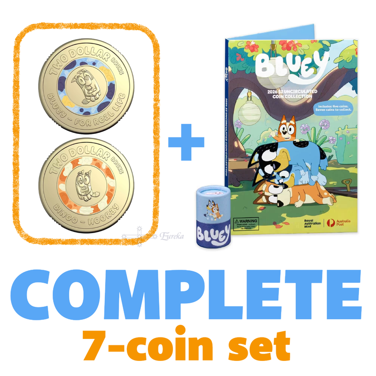 COMPLETE: 2026 $2 Bluey Folder and Sealed Tube - Set + Till Coins