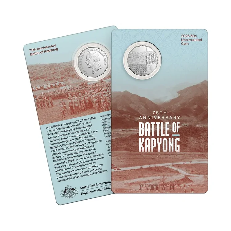 2026 50c Preparing for Peace - Battle Kapyong Carded Coin