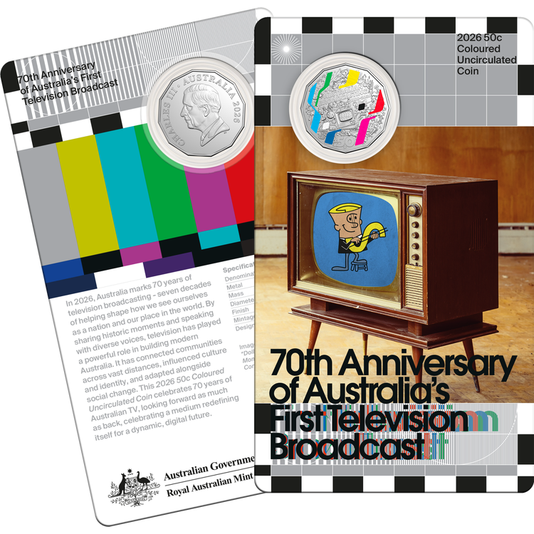 2026 50c Uncirculated Coin 70th Anniversary of Australia’s First TV Broadcast