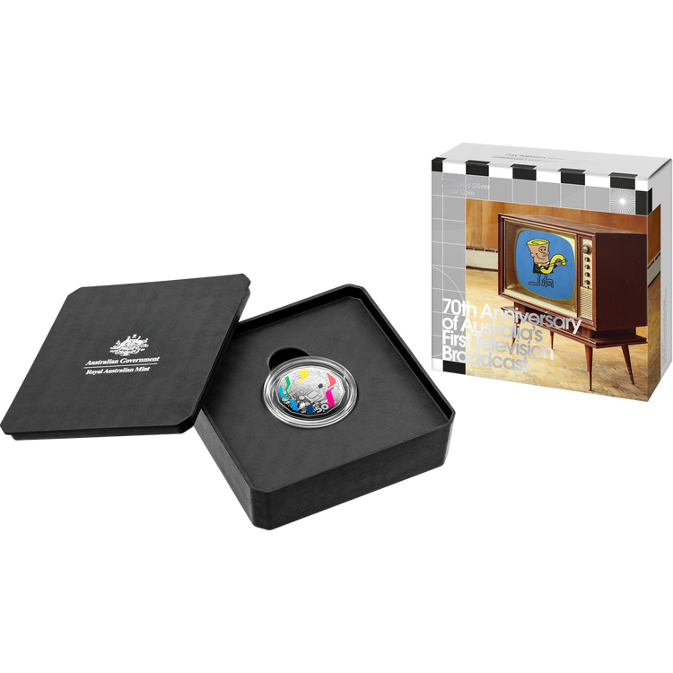2026 50c 70th Anniversary of Australia’s First TV Broadcast Silver Proof Coin