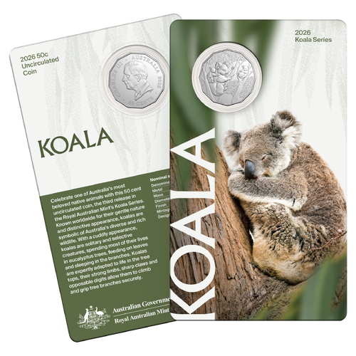 2026 50c Koala Series UNC Carded Coin