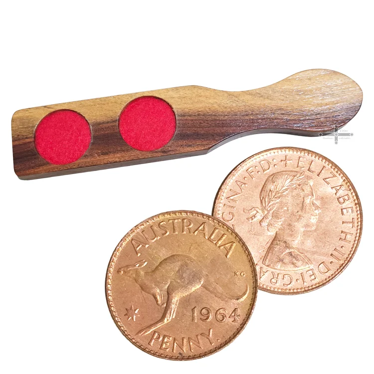 Two-up Wooden Paddle Kip with 2x Pennies - Anzac Day Game Set