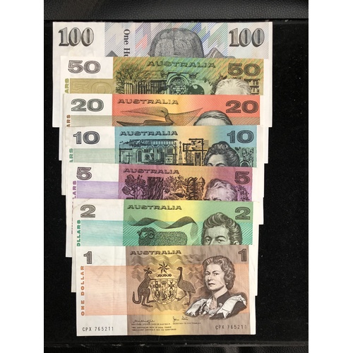 Set of $1 to $100 Paper Banknotes