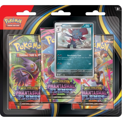 Pokemon: Mega Evolution - Phantasmal Flames Three Booster Blister pk