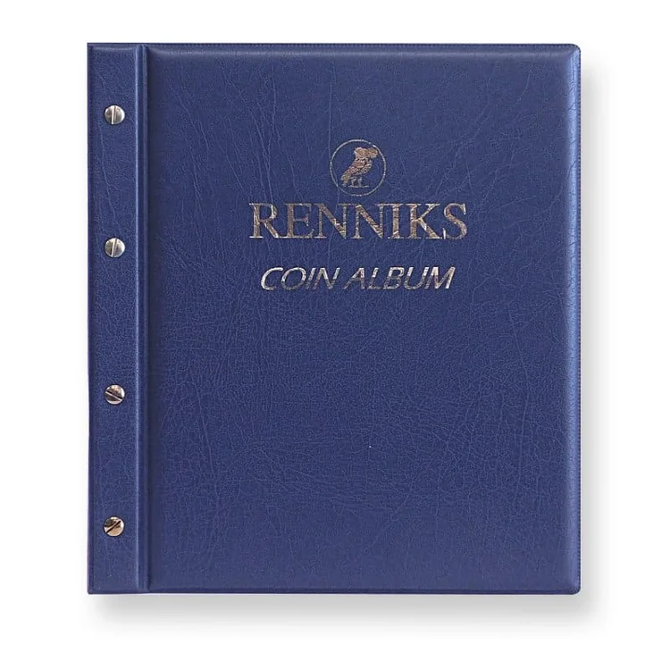Renniks Blue Coin Album with 6 pages - Holds 225 coins